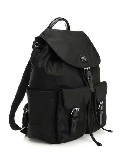 Tory Burch Functional Nylon Backpack With Multiple Pockets In Black