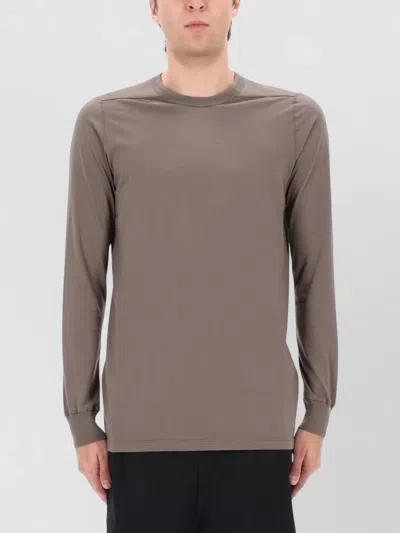 Rick Owens Level Crew Neck Long Sleeve T-shirt In Gray