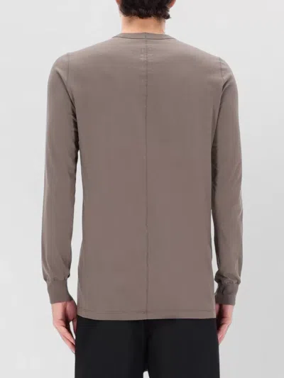 Rick Owens Level Crew Neck Long Sleeve T-shirt In Gray