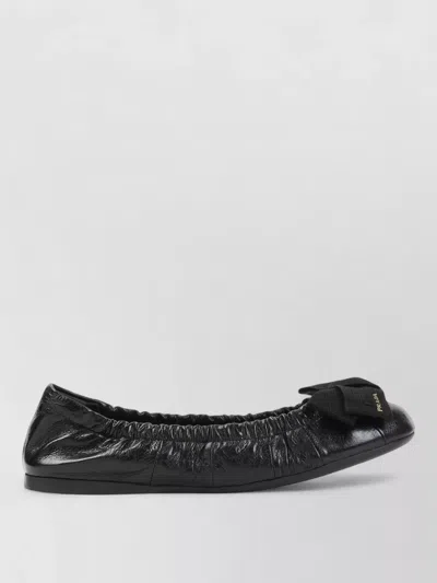 Prada Women Black Leather Ballet Flats, 3.5 Luxury Ballet Flats For Women Darveys