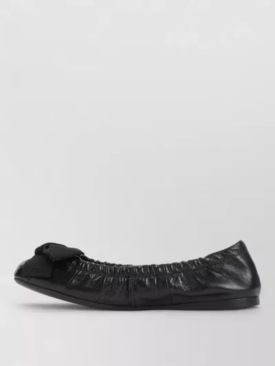 Prada Women Black Leather Ballet Flats, 3.5 Luxury Ballet Flats For Women Darveys