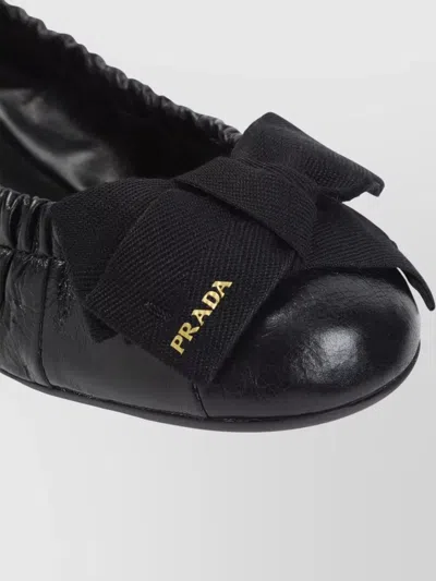 Prada Women Black Leather Ballet Flats, 3.5 Luxury Ballet Flats For Women Darveys