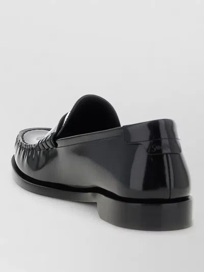 Saint Laurent Le Loafer Loafers In Polished Wrinkled Leather In Black