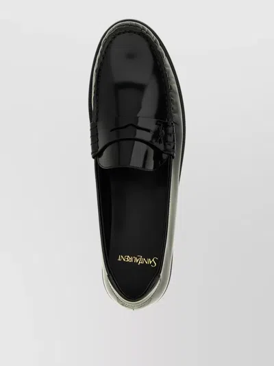 Saint Laurent Le Loafer Loafers In Polished Wrinkled Leather In Black