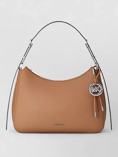 Michael Kors Nolita Medium Shoulder Bag In Hammered Leather In Neutral