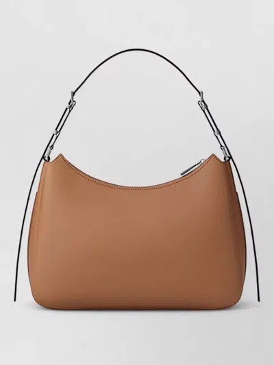 Michael Kors Nolita Medium Shoulder Bag In Hammered Leather In Neutral