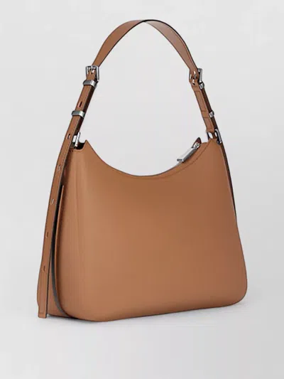 Michael Kors Nolita Medium Shoulder Bag In Hammered Leather In Neutral