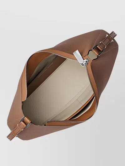 Michael Kors Nolita Medium Shoulder Bag In Hammered Leather In Neutral