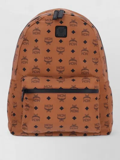 Mcm Backpack Adjustable Straps Front Zip Pocket Handle In Multi