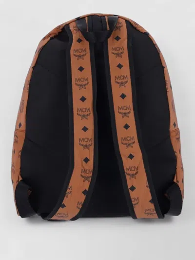 Mcm Backpack Adjustable Straps Front Zip Pocket Handle In Multi