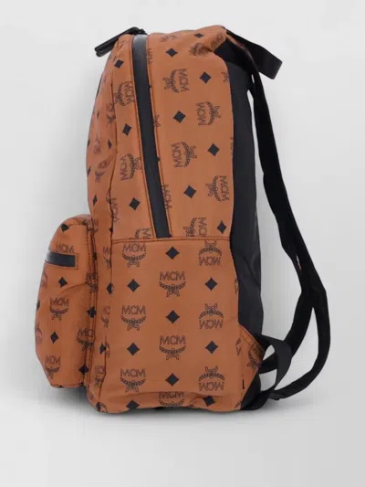 Mcm Backpack Adjustable Straps Front Zip Pocket Handle In Multi