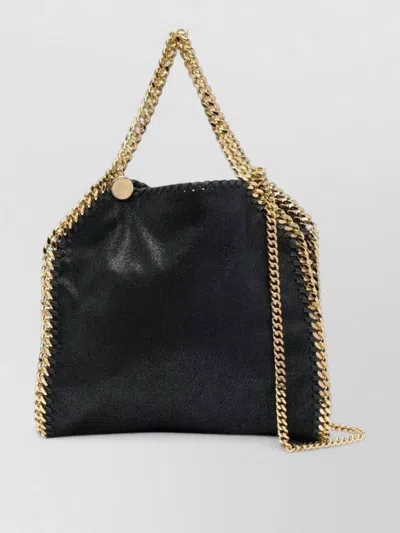 Stella Mccartney Falabella Mini Black Handbag With Handle And Chain Shoulder Strap In Eco Leather Woman In Black