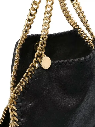 Stella Mccartney Falabella Mini Black Handbag With Handle And Chain Shoulder Strap In Eco Leather Woman In Black