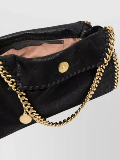 Stella Mccartney Falabella Mini Black Handbag With Handle And Chain Shoulder Strap In Eco Leather Woman In Black