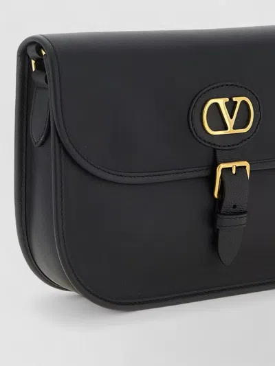 Valentino Garavani Antibes Leather Crossbody Bag Adjustable Strap In Black