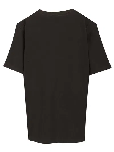 Chloé Women Black Crewneck T-shirt With Maxi Logo Print On The Front In Cotton Woman