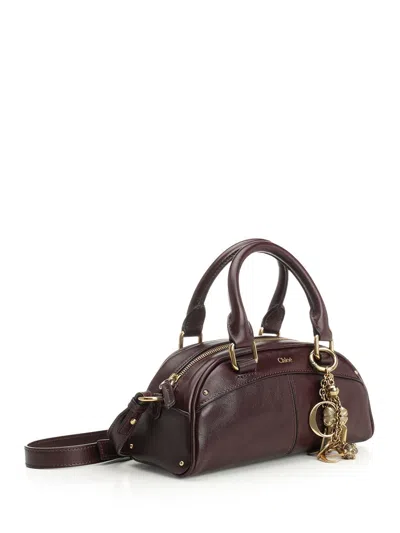 Chloé Small Bowling Shoulder Bag In Leather In Brown