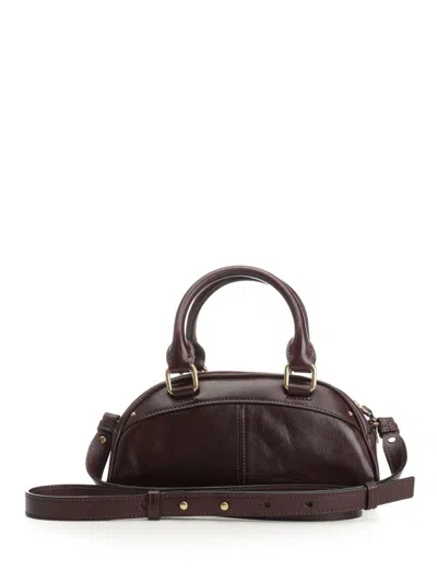 Chloé Small Bowling Shoulder Bag In Leather In Brown
