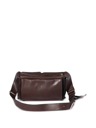 Miu Miu Suede Utilitaire Crossbody Bag Adjustable Strap In Brown