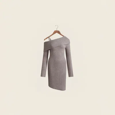 House Of Sunny Chunky Rib Dress In Gray