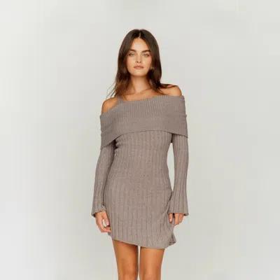 House Of Sunny Chunky Rib Dress In Gray