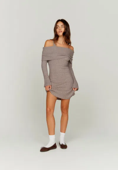 House Of Sunny Chunky Rib Dress In Gray