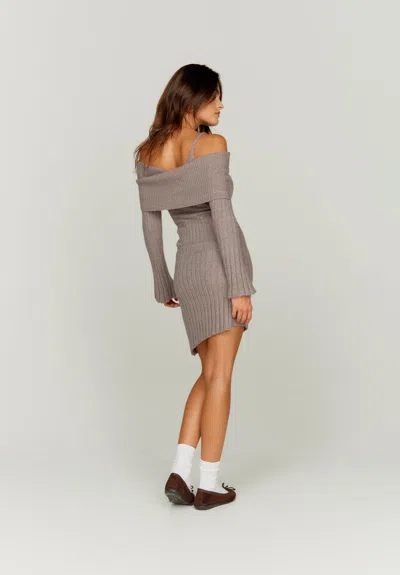 House Of Sunny Chunky Rib Dress In Gray