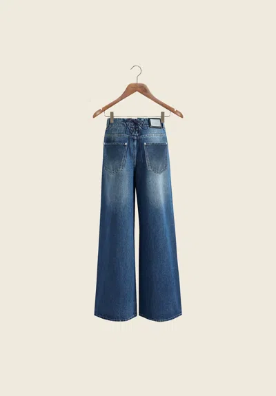 House Of Sunny Low Rise Wide Leg Denim In Blue