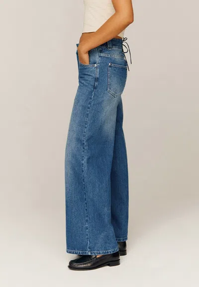 House Of Sunny Low Rise Wide Leg Denim In Blue