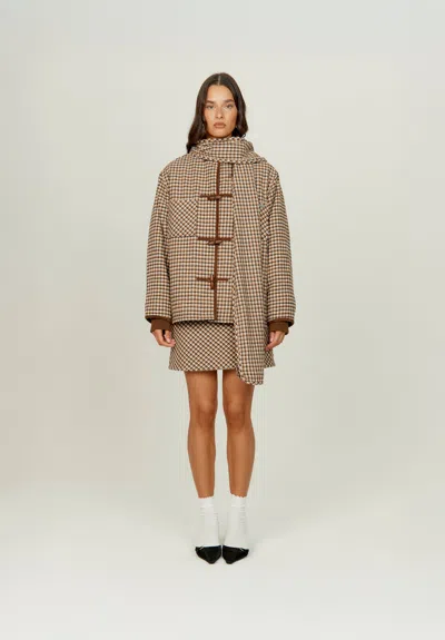 House Of Sunny Retro Blanket Jacket With Detatchable Scarf In Gray