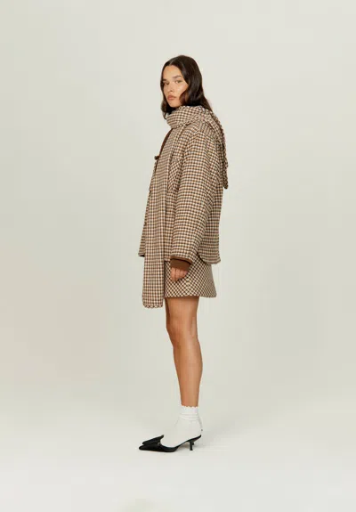 House Of Sunny Retro Blanket Jacket With Detatchable Scarf In Gray