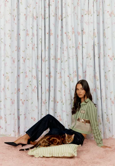 House Of Sunny The Sleepy Cat Cardigan In Multi