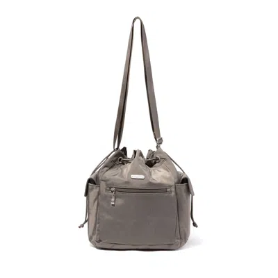 Baggallini Drawstring Crossbody Bag In Gray