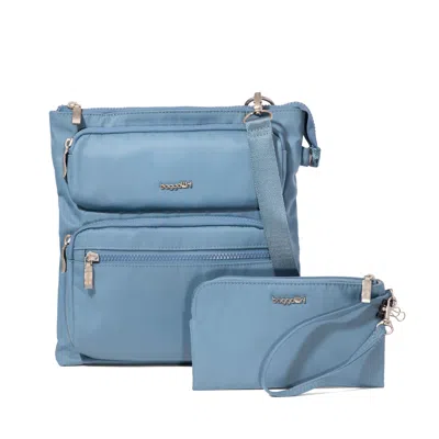 Baggallini Go Bagg Crossbody Bag With Rfid Wristlet In Blue