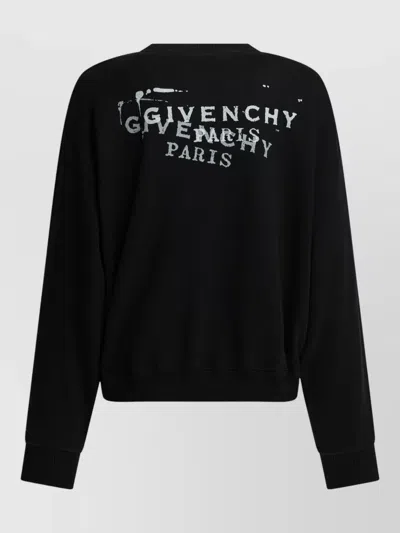 Givenchy Sweatshirt Featuring Signature Brand Stamp Crewneck In Black