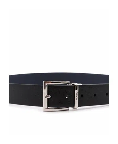 Prada Double-sided Belt In Black