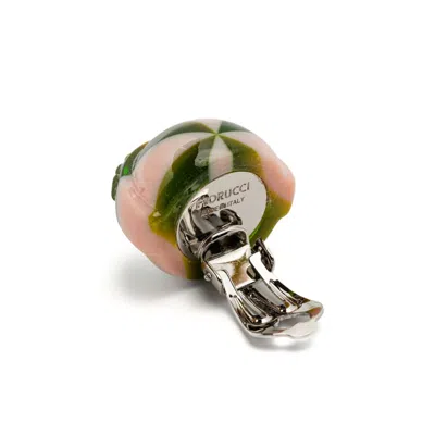 Fiorucci Swirl Pattern Clip-on Earrings In Green