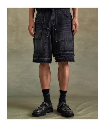 Andersson Bell Patchwork Denim Shorts In Black