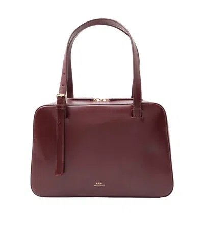 A.p.c. A. P.c. Mini Cowhide Bag For Women In Burgundy