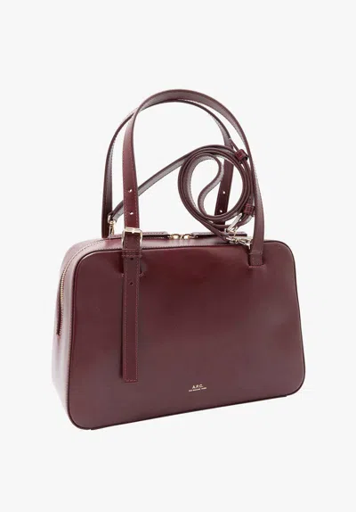 A.p.c. A. P.c. Mini Cowhide Bag For Women In Burgundy