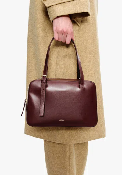 A.p.c. A. P.c. Mini Cowhide Bag For Women In Burgundy