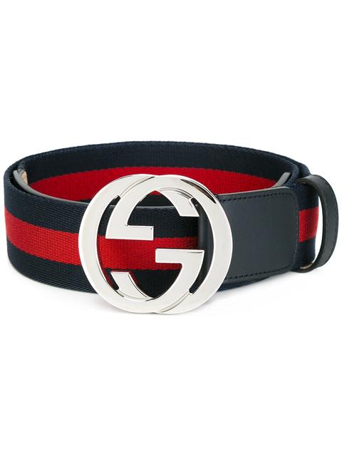 navy and red gucci belt