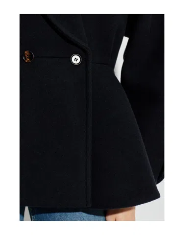 Chloé Chloe Women Short Coat With Ruffles In Black