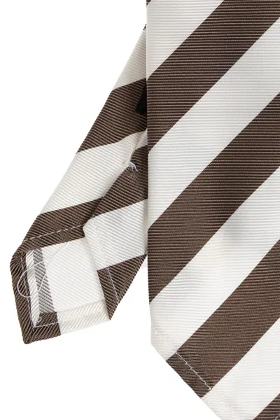 Dsquared2 Striped Classic Tie In Brown