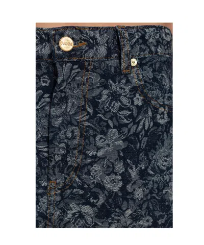 Ganni Floral-pattern Jeans In Blue