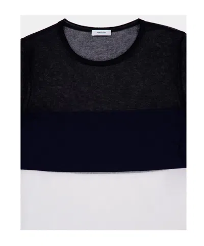 Ferragamo Colourblock Round-neck Sweater In Black