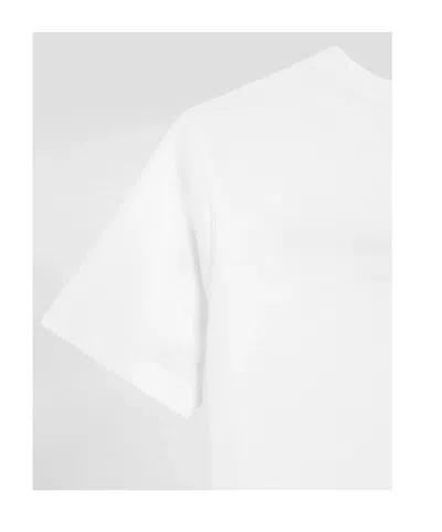 Dolce & Gabbana Short-sleeved Jersey T-shirt With Dolce&gabbana Print In Neutral