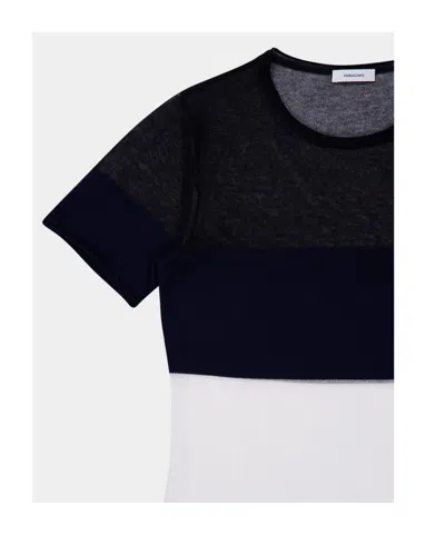 Ferragamo Colourblock Round-neck Sweater In Black