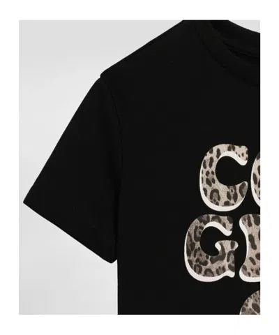 Dolce & Gabbana Dolce  Gabbana Kids Terry-effect Interlock T-shirt In Black