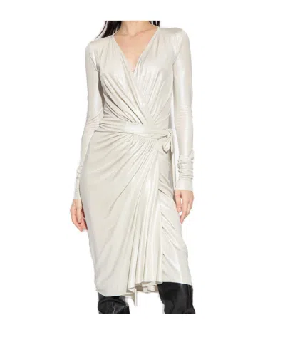 Rick Owens Draped-design V-neck Dress In White